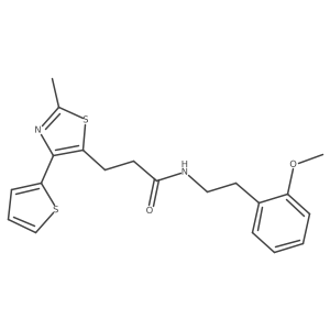 N-(2-methoxyphenethyl)-3-(2-methyl-4-(thiophen-2-yl)thiazol-5-yl)propanamide结构式
