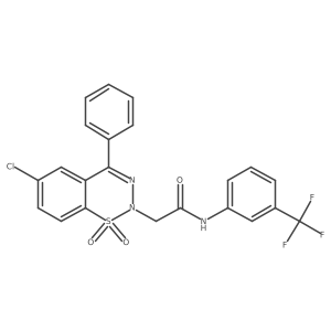 2-(6-chloro-1,1-dioxido-4-phenyl-2H-1,2,3-benzothiadiazin-2-yl)-N-[3-(trifluoromethyl)phenyl]acetamide Structure