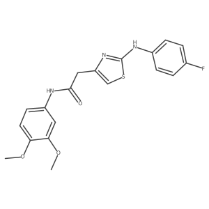 N-(3,4-dimethoxyphenyl)-2-{2-[(4-fluorophenyl)amino]-1,3-thiazol-4-yl}acetamide结构式