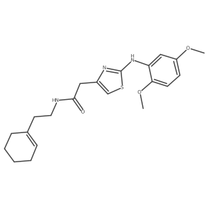 N-[2-(cyclohex-1-en-1-yl)ethyl]-2-{2-[(2,5-dimethoxyphenyl)amino]-1,3-thiazol-4-yl}acetamide Structure