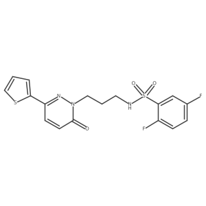 2,5-difluoro-N-{3-[6-oxo-3-(thiophen-2-yl)-1,6-dihydropyridazin-1-yl]propyl}benzene-1-sulfonamide Structure