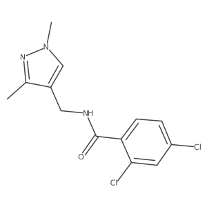 2,4-dichloro-N-((1,3-dimethyl-1H-pyrazol-4-yl)methyl)benzamide结构式