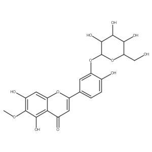 2-[3-(I(2)-D-Glucopyranosyloxy)-4-hydroxyphenyl]-5,7-dihydroxy-6-methoxy-4H-1-benzopyran-4-one结构式