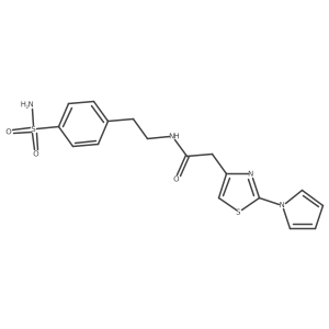 2-(2-(1H-pyrrol-1-yl)thiazol-4-yl)-N-(4-sulfamoylphenethyl)acetamide结构式