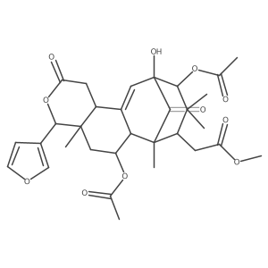 11I+/--Acetoxy-2I+/--hydroxy-6-deoxydestigloylswietenine acetate结构式