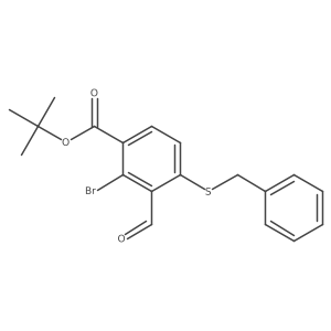 Tert-butyl 4-(benzylthio)-2-bromo-3-formylbenzoate结构式