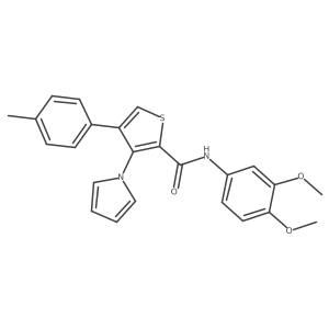 N-(3,4-dimethoxyphenyl)-3-(1H-pyrrol-1-yl)-4-(p-tolyl)thiophene-2-carboxamide结构式