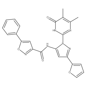 N-(1-(4,5-dimethyl-6-oxo-1,6-dihydropyrimidin-2-yl)-3-(furan-2-yl)-1H-pyrazol-5-yl)-5-phenylisoxazole-3-carboxamide Structure