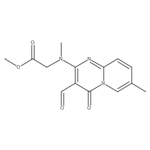 Methyl 2-[(3-formyl-7-methyl-4-oxopyrido[1,2-a]pyrimidin-2-yl)-methylamino]acetate Structure