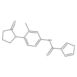 N-[3-methyl-4-(2-oxopyrrolidin-1-yl)phenyl]thiophene-3-carboxamide结构式