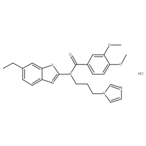 N-(3-(1H-imidazol-1-yl)propyl)-N-(6-ethylbenzo[d]thiazol-2-yl)-3,4-dimethoxybenzamide hydrochloride结构式