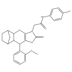 (9S)-N-(4-Fluorophenyl)-4a,5,6,7,8,8a-hexahydro-9-(2-methoxyphenyl)-2-oxo-5,8-methano-2H-[1]benzothiopyrano[2,3-d]thiazole-3(9H)-acetamide Structure