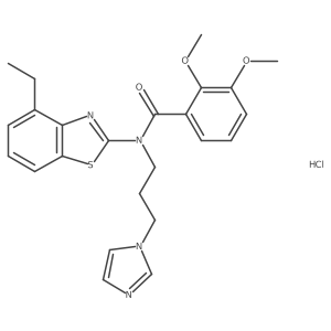 N-(3-(1H-imidazol-1-yl)propyl)-N-(4-ethylbenzo[d]thiazol-2-yl)-2,3-dimethoxybenzamide hydrochloride结构式