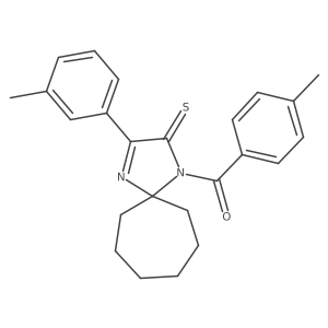 (2-Thioxo-3-(m-tolyl)-1,4-diazaspiro[4.6]undec-3-en-1-yl)(p-tolyl)methanone Structure