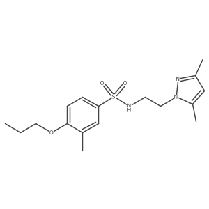 N-(2-(3,5-dimethyl-1H-pyrazol-1-yl)ethyl)-3-methyl-4-propoxybenzenesulfonamide结构式