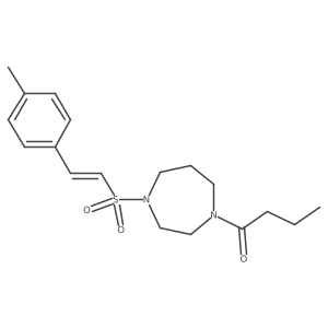 1-[4-[(E)-2-(4-methylphenyl)ethenyl]sulfonyl-1,4-diazepan-1-yl]butan-1-one Structure
