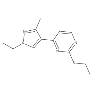 4-(1-ethyl-3-methyl-1H-pyrazol-4-yl)-2-(ethylsulfanyl)pyrimidine Structure