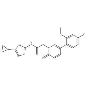 N-[(2E)-5-cyclopropyl-1,3,4-thiadiazol-2(3H)-ylidene]-2-[3-(4-fluoro-2-methoxyphenyl)-6-oxopyridazin-1(6H)-yl]acetamide Structure