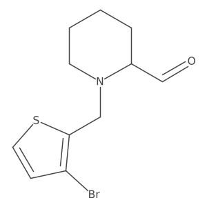 1-[(3-Bromo-2-thienyl)methyl]-2-piperidinecarboxaldehyde结构式