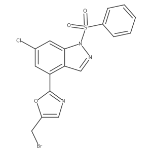 4-[5-(Bromomethyl)-1,3-oxazol-2-yl]-6-chloro-1-(phenylsulfonyl)-1H-indazole结构式