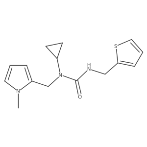 1-cyclopropyl-1-((1-methyl-1H-pyrrol-2-yl)methyl)-3-(thiophen-2-ylmethyl)urea结构式