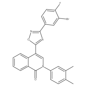 4-[3-(3-bromo-4-fluorophenyl)-1,2,4-oxadiazol-5-yl]-2-(3,4-dimethylphenyl)isoquinolin-1(2H)-one结构式