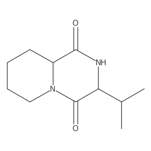 (3S,9AS)-3-isopropylhexahydro-4H-pyrido[1,2-a]pyrazine-1,4(6H)-dione结构式