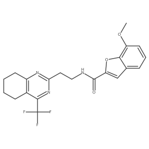 7-methoxy-N-(2-(4-(trifluoromethyl)-5,6,7,8-tetrahydroquinazolin-2-yl)ethyl)benzofuran-2-carboxamide结构式