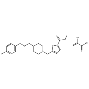 Methyl 5-((4-(((4-fluorobenzyl)oxy)methyl)piperidin-1-yl)methyl)furan-2-carboxylate oxalate结构式