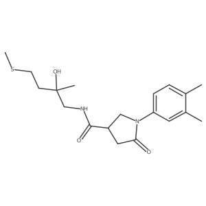 1-(3,4-dimethylphenyl)-N-(2-hydroxy-2-methyl-4-(methylthio)butyl)-5-oxopyrrolidine-3-carboxamide结构式