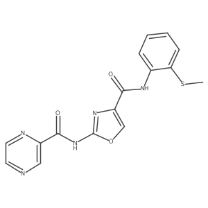 N-(2-(methylthio)phenyl)-2-(pyrazine-2-carboxamido)oxazole-4-carboxamide Structure