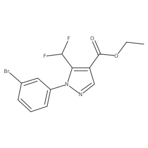 Ethyl 1-(3-bromophenyl)-5-(difluoromethyl)pyrazole-4-carboxylate Structure