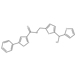 N-((5-(hydroxy(thiophen-2-yl)methyl)thiophen-2-yl)methyl)-5-phenylisoxazole-3-carboxamide Structure