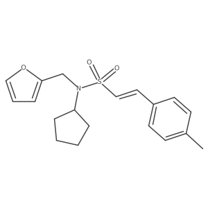 (E)-N-Cyclopentyl-N-(furan-2-ylmethyl)-2-(4-methylphenyl)ethenesulfonamide Structure