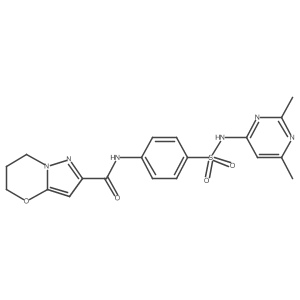 N-(4-(N-(2,6-dimethylpyrimidin-4-yl)sulfamoyl)phenyl)-6,7-dihydro-5H-pyrazolo[5,1-b][1,3]oxazine-2-carboxamide结构式