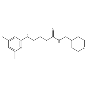 4-((4,6-dimethylpyrimidin-2-yl)amino)-N-((tetrahydro-2H-pyran-4-yl)methyl)butanamide结构式