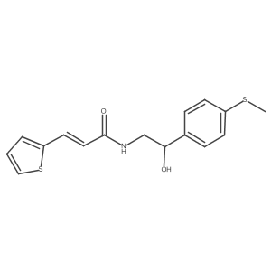 (E)-N-(2-hydroxy-2-(4-(methylthio)phenyl)ethyl)-3-(thiophen-2-yl)acrylamide结构式