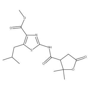 Methyl 2-{[(2,2-dimethyl-5-oxotetrahydro-3-furanyl)carbonyl]amino}-5-isobutyl-1,3-thiazole-4-carboxylate Structure