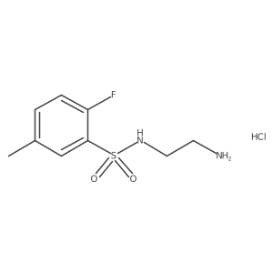 N-(2-aminoethyl)-2-fluoro-5-methylbenzene-1-sulfonamide hydrochloride结构式
