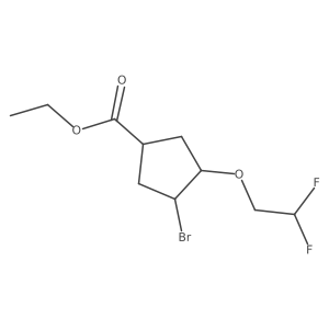 Ethyl 3-bromo-4-(2,2-difluoroethoxy)cyclopentane-1-carboxylate Structure