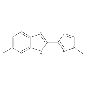 6-methyl-2-(1-methyl-1H-pyrazol-3-yl)-1H-1,3-benzodiazole结构式
