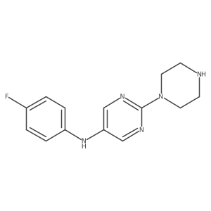 N-(4-fluorophenyl)-2-(1-piperazinyl)-5-pyrimidinamine结构式