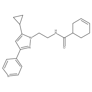 N-(2-(5-cyclopropyl-3-(pyridin-4-yl)-1H-pyrazol-1-yl)ethyl)cyclohex-3-enecarboxamide结构式