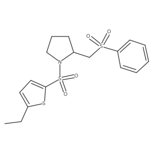 1-((5-Ethylthiophen-2-yl)sulfonyl)-2-((phenylsulfonyl)methyl)pyrrolidine结构式
