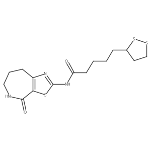 5-(1,2-dithiolan-3-yl)-N-(4-oxo-5,6,7,8-tetrahydro-4H-thiazolo[5,4-c]azepin-2-yl)pentanamide结构式