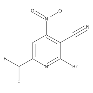 2-Bromo-6-(difluoromethyl)-4-nitronicotinonitrile结构式