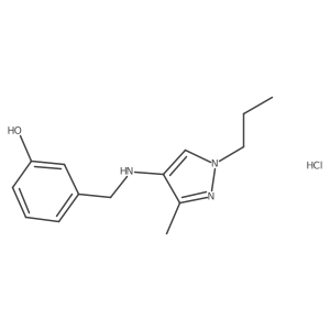 3-[[(3-Methyl-1-propylpyrazol-4-yl)amino]methyl]phenol;hydrochloride结构式