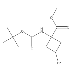 Methyl 3-bromo-1-((tert-butoxycarbonyl)amino)cyclobutane-1-carboxylate结构式