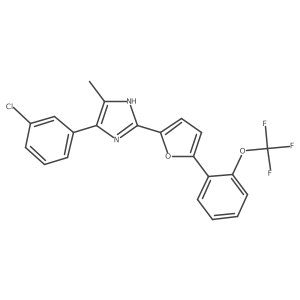 4-(3-Chlorophenyl)-5-methyl-2-[5-[2-(trifluoromethoxy)phenyl]furan-2-yl]-1H-imidazole结构式