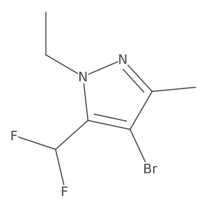 4-Bromo-5-(difluoromethyl)-1-ethyl-3-methylpyrazole Structure